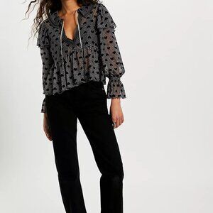 Free people Cordellia Long Sleeve Blouse szM